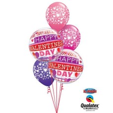 Bukiet 119 Valentine's Stripe Patterns Qualatex #21890-2 40863-3